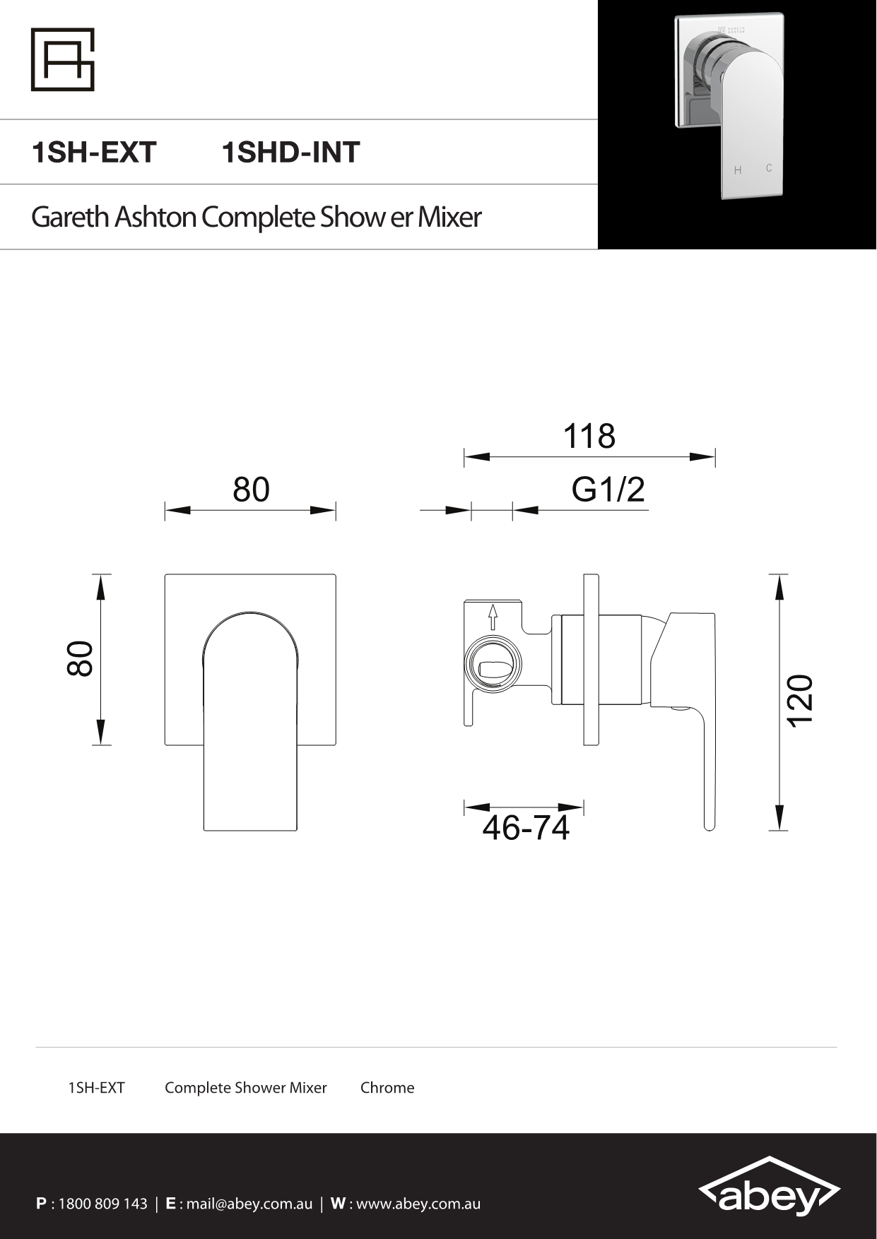 Black Park Avenue Complete Shower / Bath Mixer
