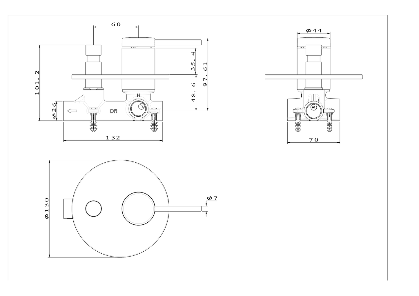 Gun Metal Poco Diverter Mixer