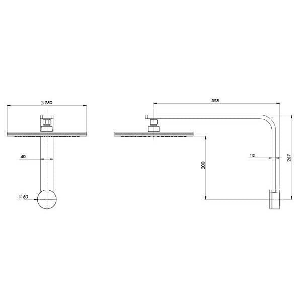 NX Quil Shower Arm & Rose