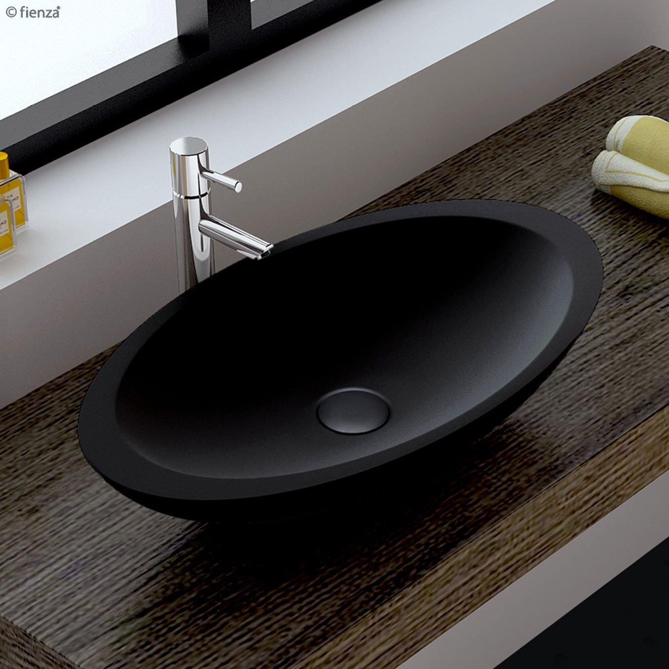 BAHAMA Matte Black Solid Surface Basin