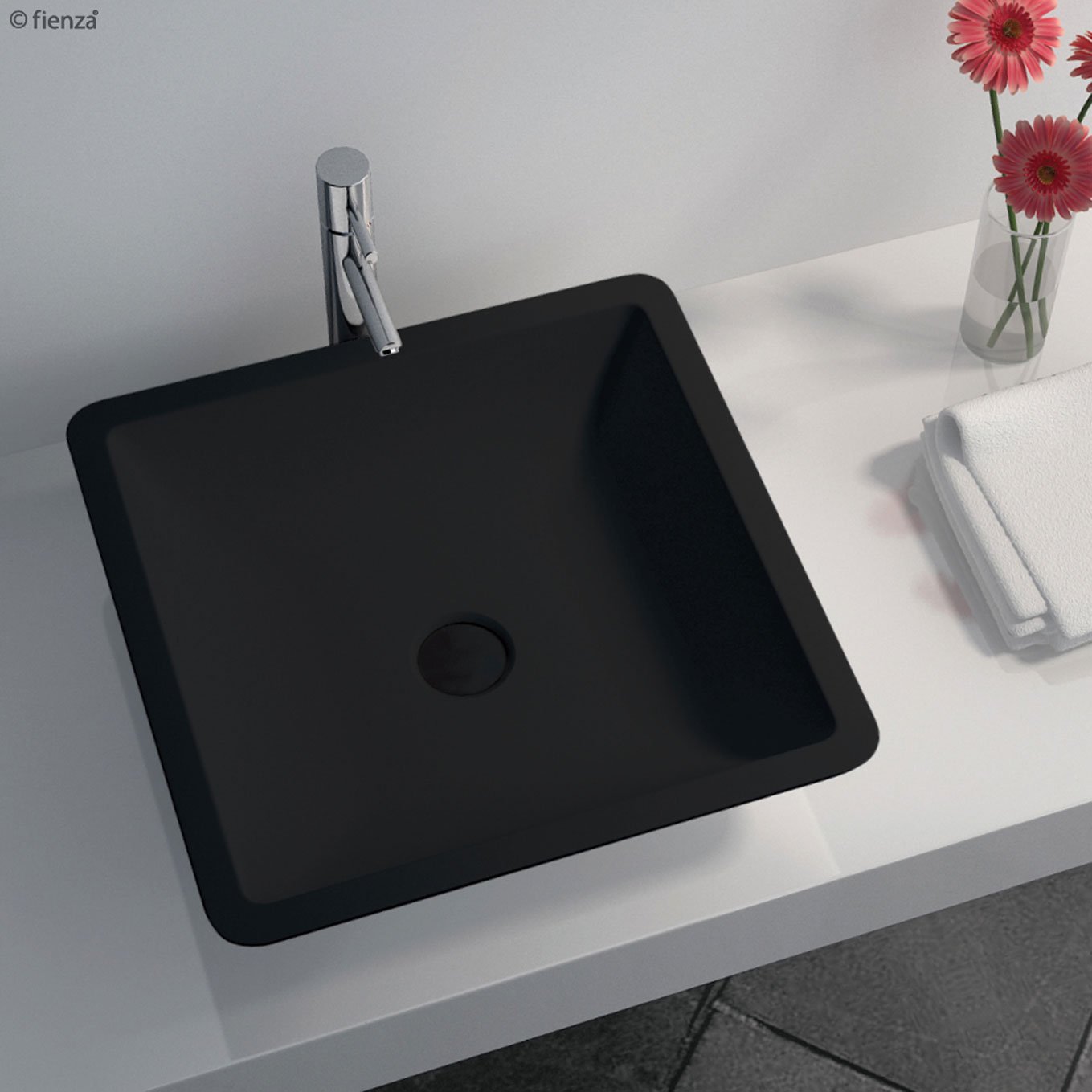 CLASSIQUE, 420, Matte Black, Solid Surface Basin