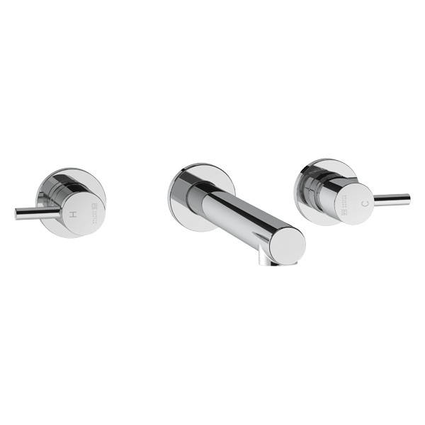 Chrome Lucia 3 Piece Wall Basin Set