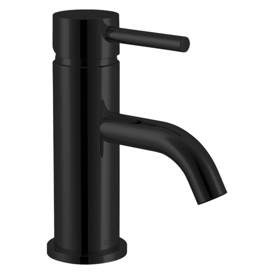 Black Lucia Basin Mixer with Curved Spout