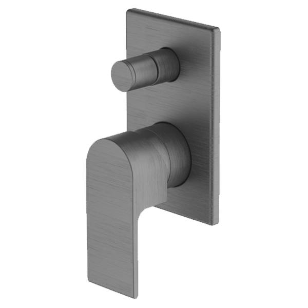 Gun Metal Park Avenue Complete Shower / Bath Diverter Mixer for 70mm Wall Cavity
