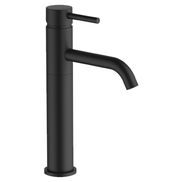 Black Lucia High Basin Mixer with Curved Spout