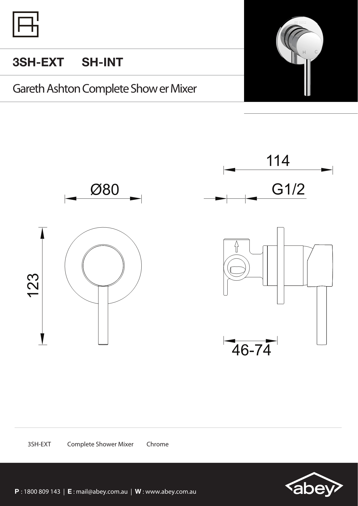 Gun Metal Lucia Complete Shower Mixer
