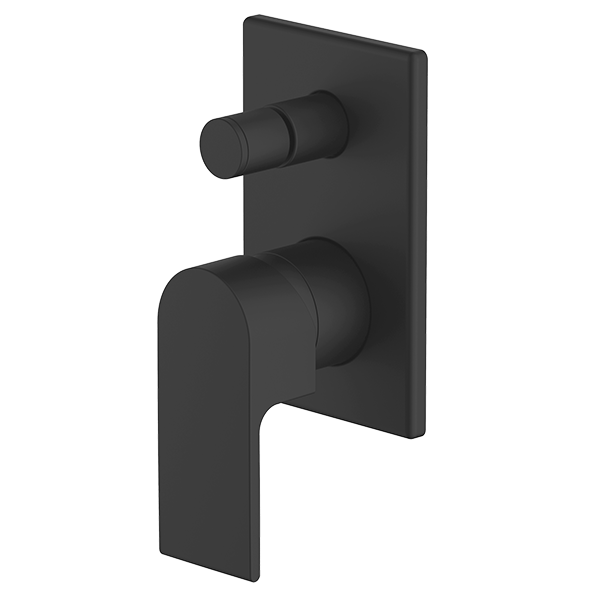 Black Park Avenue Complete Shower / Bath Diverter Mixer for 70mm Wall Cavity