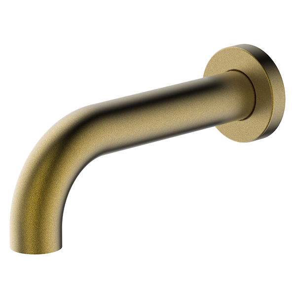 Aged Brass Lucia Curved Basin Spout 165mm