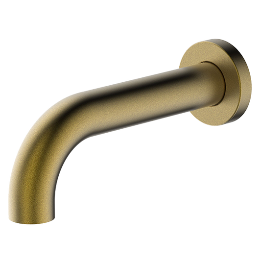 Aged Brass Lucia Curved Basin Spout 165mm