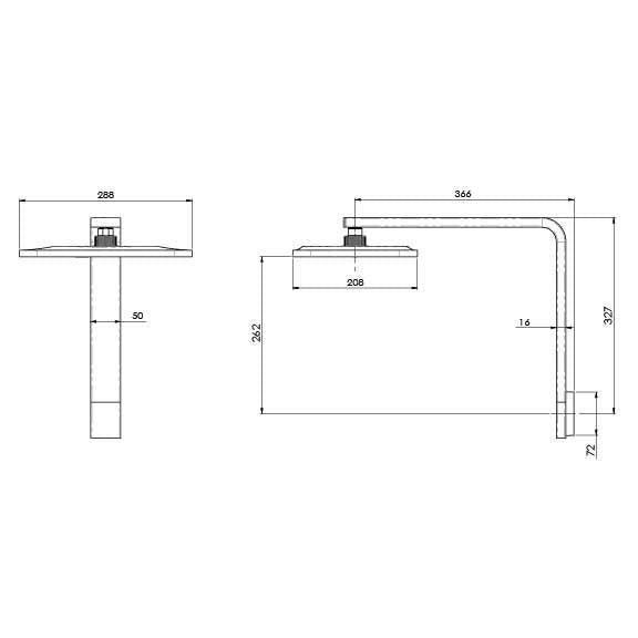 NX Orli Shower Arm & Rose