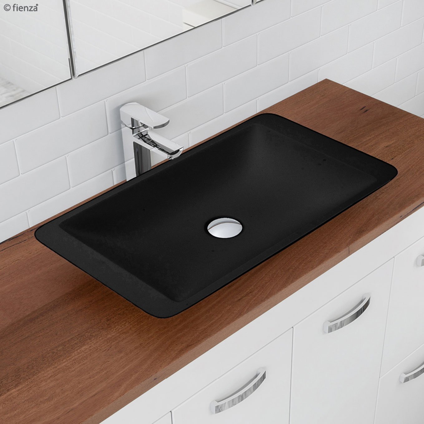 CLASSIQUE, 600, Matte Black, Solid Surface Basin