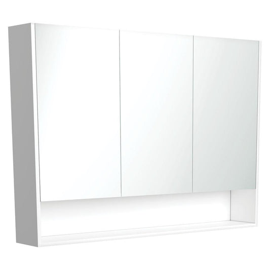 1200, Undershelf Mirror Cabinet, Matte White