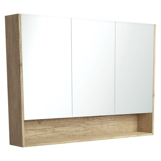 1200 Undershelf Mirror Cabinet, Scandi Oak