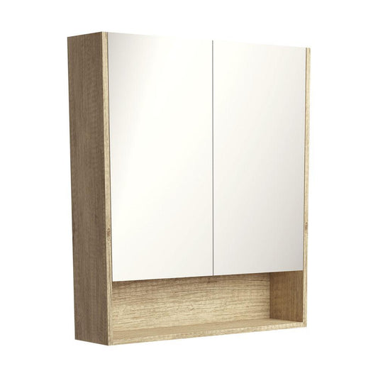 750 Undershelf Mirror Cabinet, Scandi Oak