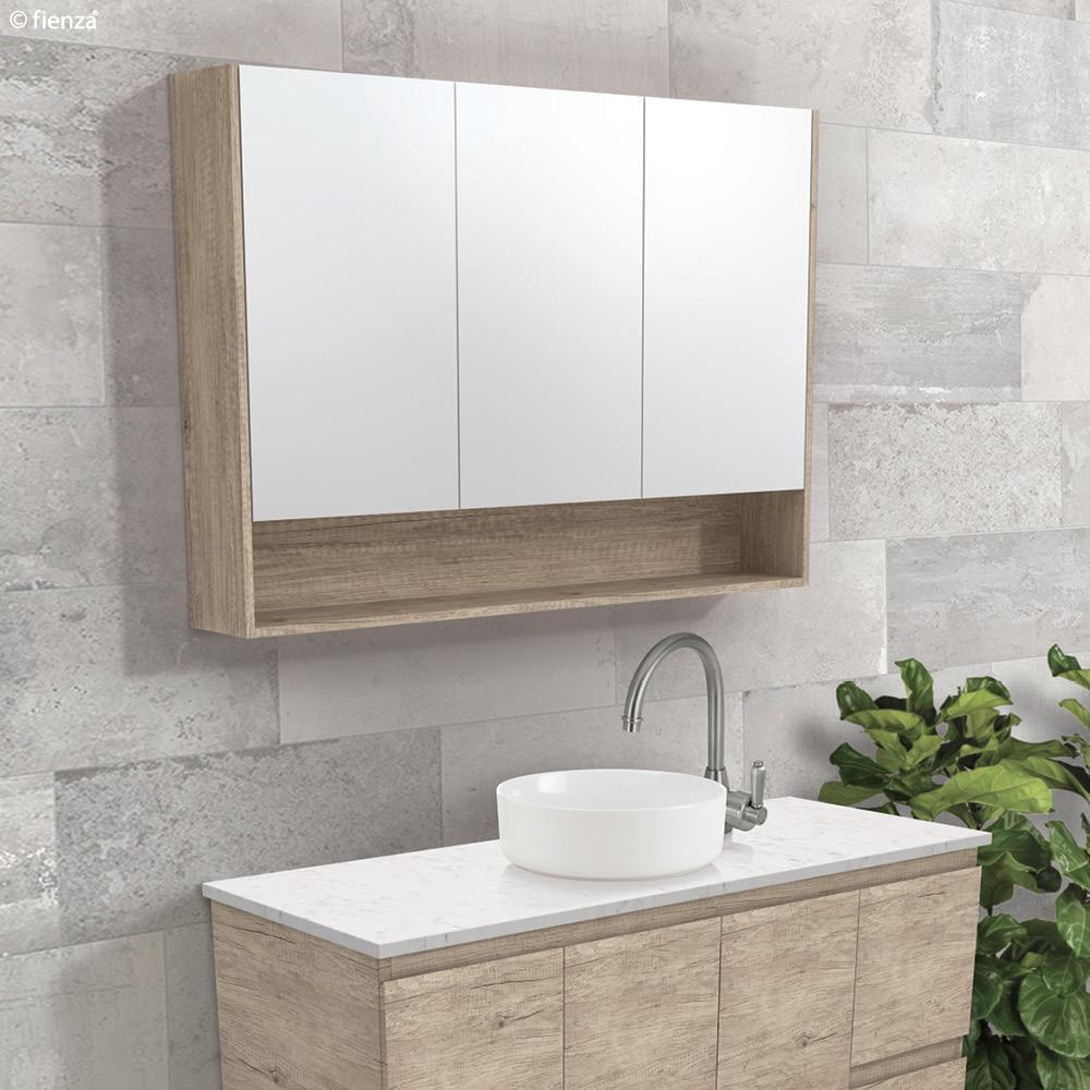 750 Undershelf Mirror Cabinet, Scandi Oak