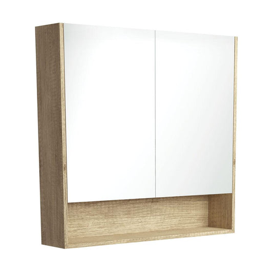 900 Undershelf Mirror Cabinet, Scandi Oak