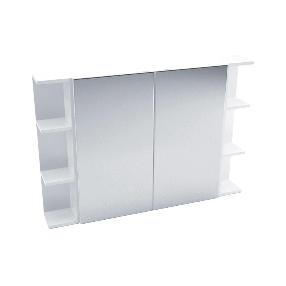 750 Mirror Cabinet, Pencil Edge + 2 Side Shelves