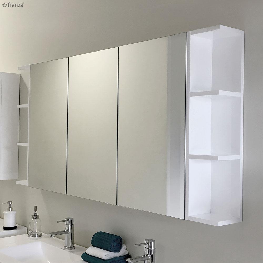 1200 Mirror Cabinet, Pencil Edge + 2 Side Shelves