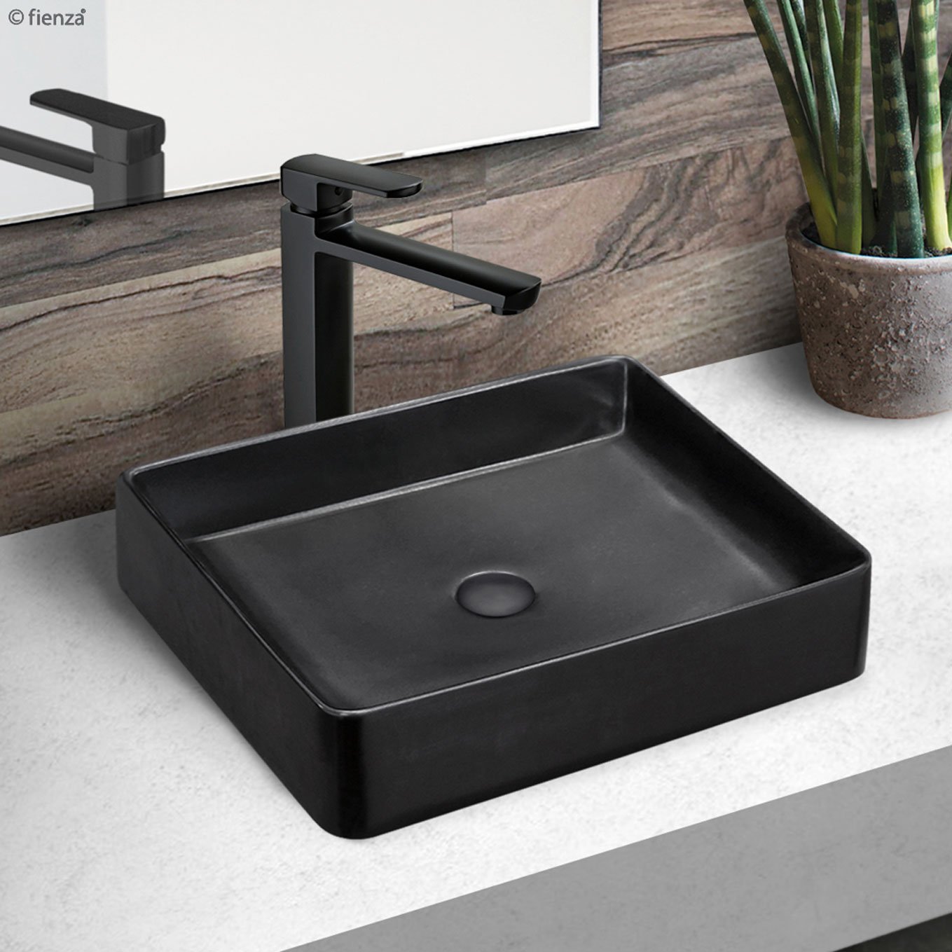 LUCIANA Matte Black Above Counter Basin