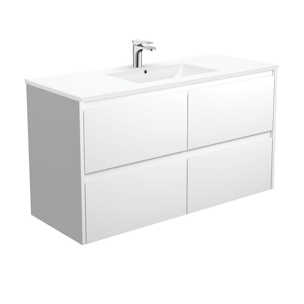 Dolce Amato 1200, Matte White Vanity, Wall-Hung