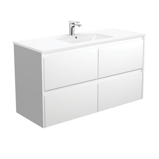 Dolce Amato 1200, Matte White Vanity, Wall-Hung