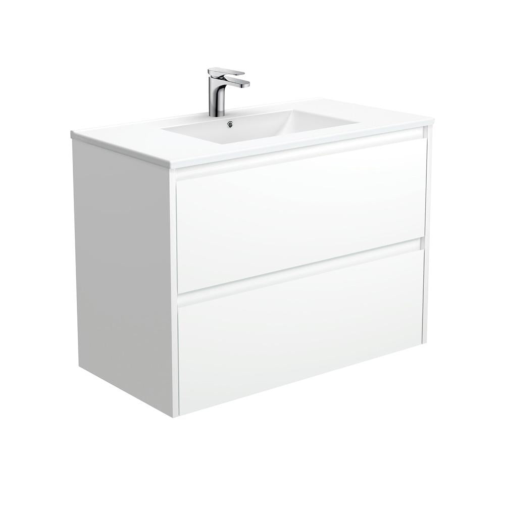 Dolce Amato 900, Matte White Vanity, Wall-Hung